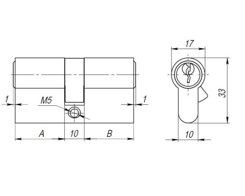 Механизм цилиндр. AJAX AX100/60 mm (25+10+25) CP хром 5 кл.