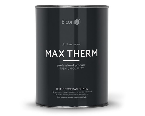 Эмаль термостойкая +1000C Elcon черная 0,8кг