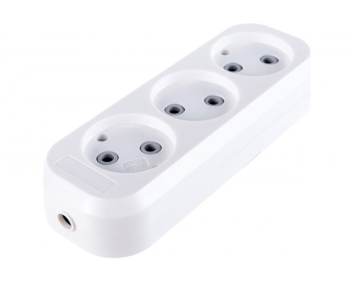 Колодка для удлинителя 3-местн б/з 10А 220В, 2.2кВт (белая, корп. PS) 1518 UNIVersal