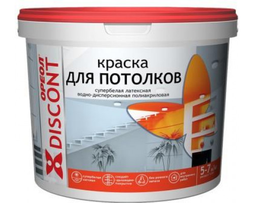 Краска акриловая для потолков 6,5 кг Дисконт Ореол
