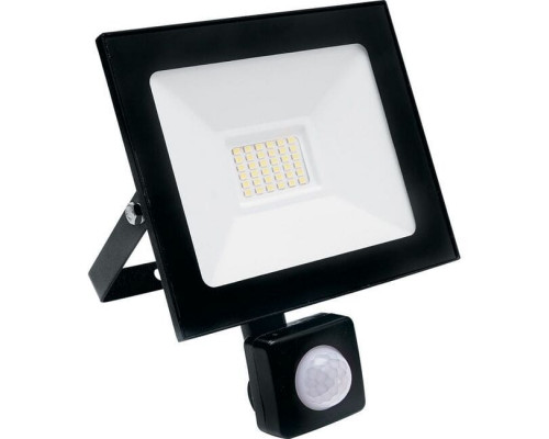 Прожектор Saffit светодиод. с ИК датчиком движ. 50W (4500lm) 2835SMD 6400K черный SFL80-50 IP65 29524