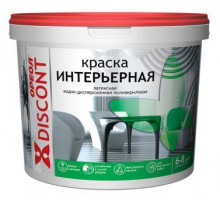 Краска акриловая Интерьерная для стен и потолков 3 кг Дисконт Ореол