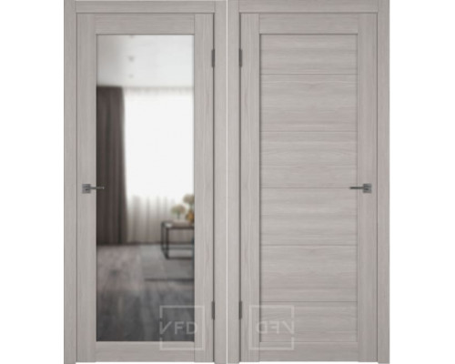 Дверное полотно 800x2000 Атум Про Х32 Дуб Каменный с зеркалом (Stone oak reflex)