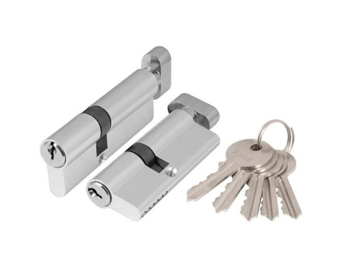 Механизм цилиндровый с вертушкой (барашком) AJAX AX202/60 mm (25+10+25) CP хром 5 кл.