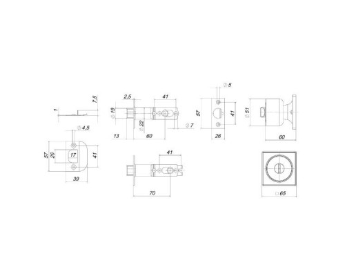 Ручка защелка Черный фиксатор DK772/BL BL-BK Punto (Пунто)