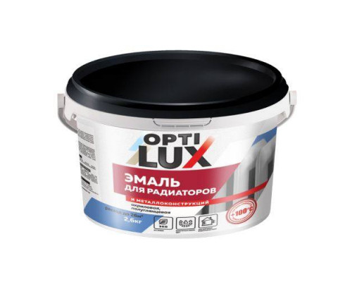 Эмаль для радиаторов и металла акриловая белая полуглянцевая 0,5 кг OPTILUX Ижсинтез