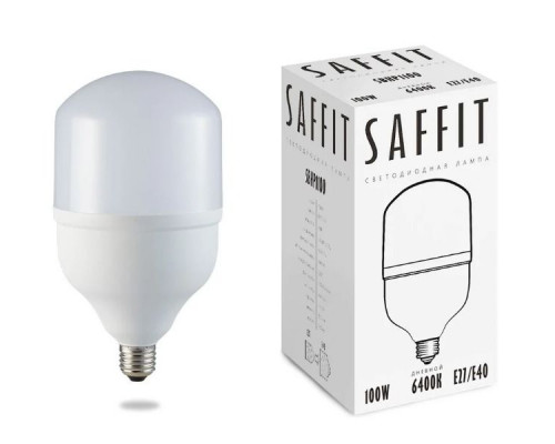Лампа светодиодная 100W с адаптером E40 230V 6400K SBHP1100 55101 SAFFIT