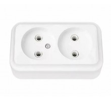 Розетка 2 мест. ОУ без заземл BYLECTRICA (Пралеска) (РА16-260) белая Nil4810158000533
