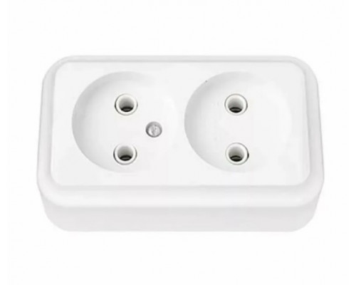 Розетка 2 мест. ОУ без заземл BYLECTRICA (Пралеска) (РА16-260) белая Nil4810158000533