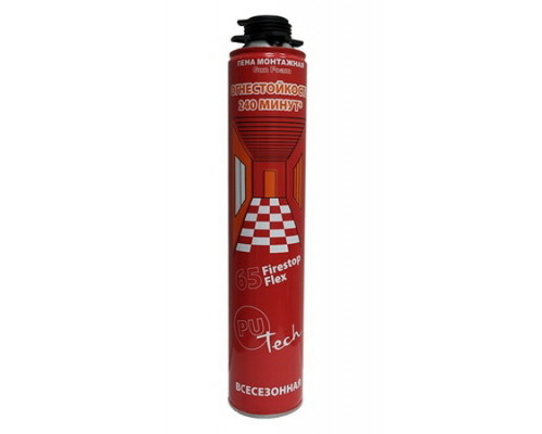 ОГНЕСТОЙКАЯ FireStop 65 PRO пена монтажная профес. 800мл PUTECH / 94939 а