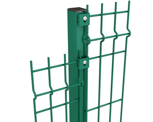 Столб 2,5м RAL 6005 (зеленый) 60х40х1,2мм без отв. полимер. с заглушкой